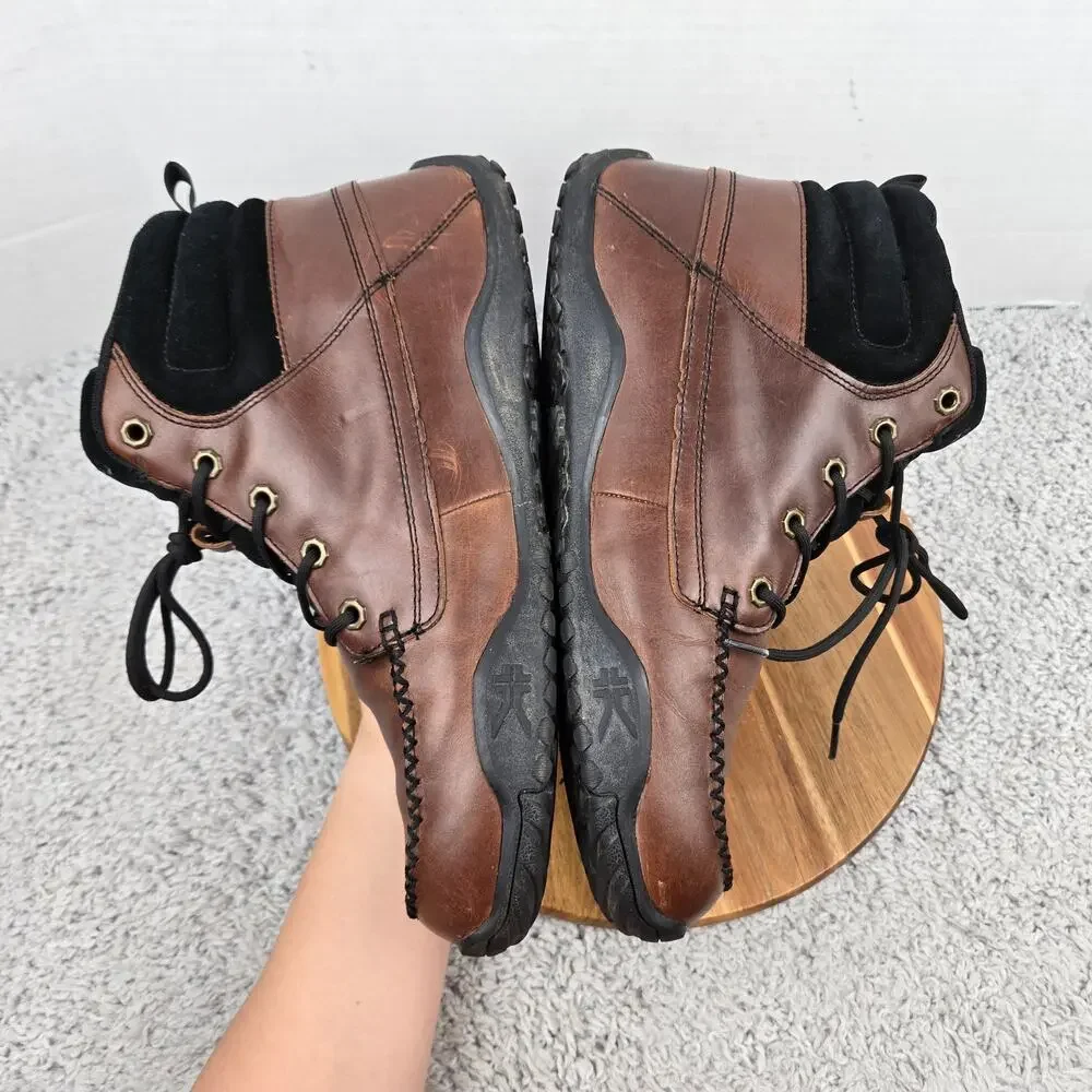 Kuru Men 12.5 Quest Brown Leather Gorpcore Daily Comfort Ankle Trail Hiking Boot